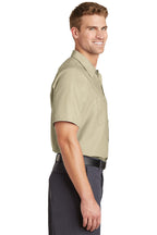 Light Tan Red Kap Short Sleeve Industrial Work Shirt. SP24