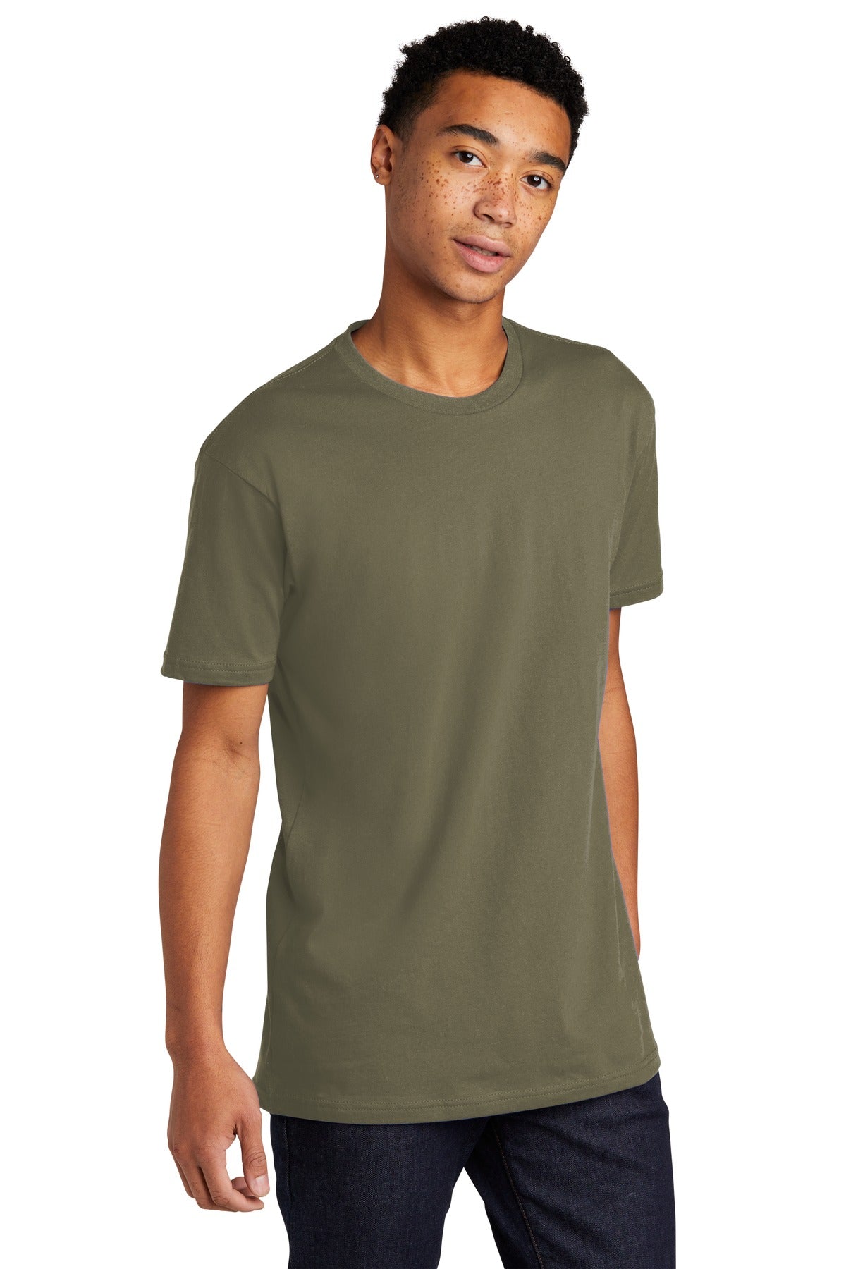 LightOlive Next Level Apparel Adult Cotton Tee. NL3600
