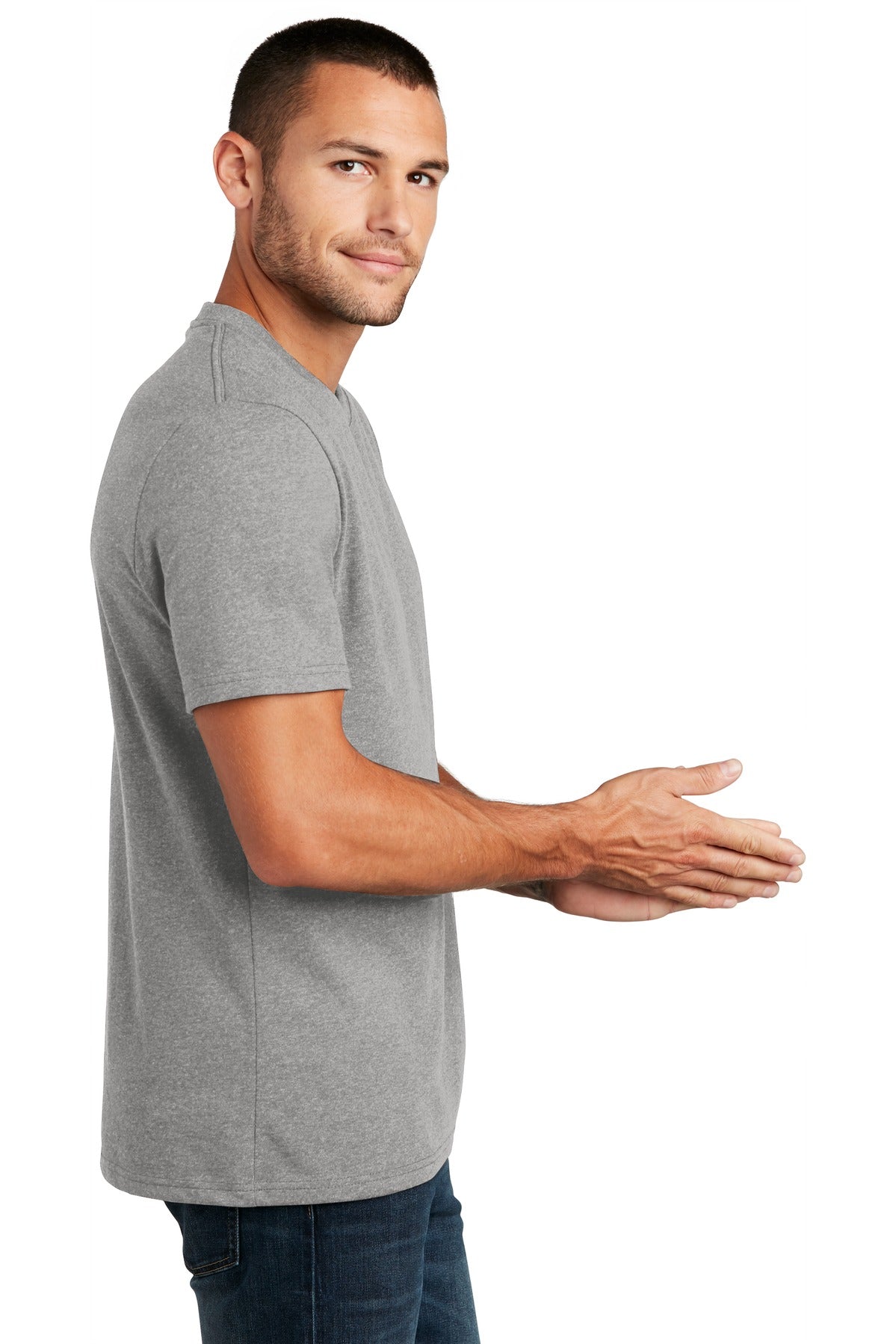 Lt Hthr Grey District Re-Tee DT8000