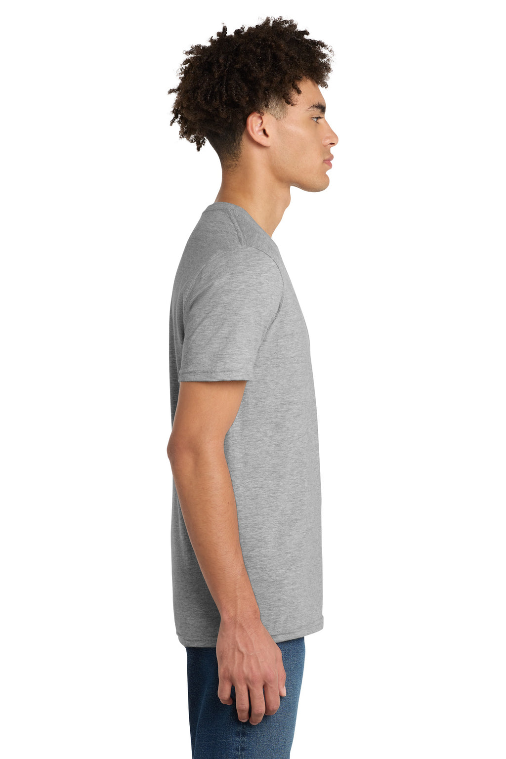 Lt Hthr Grey District Very Important Tee V-Neck. DT6500