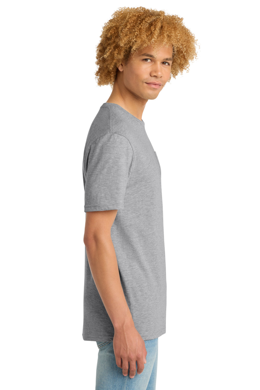 Lt Hthr Grey District Very Important Tee with Pocket. DT6000P