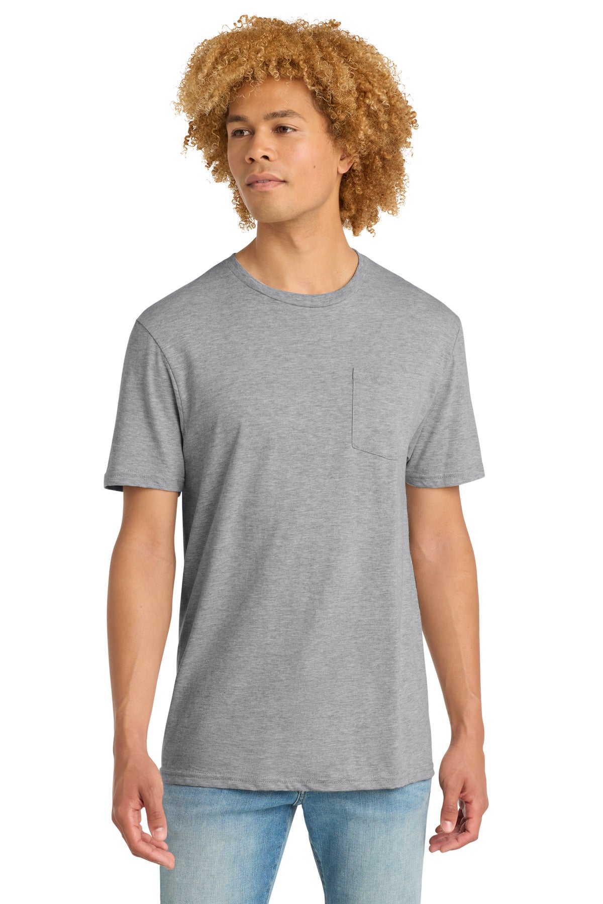 Lt Hthr Grey District Very Important Tee with Pocket. DT6000P