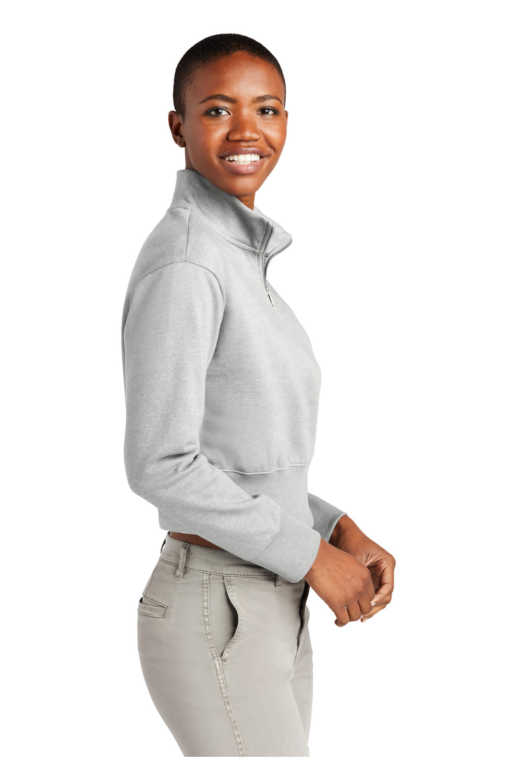 LtHtGry District Women's V.I.T. Fleece 1/2-Zip DT6111