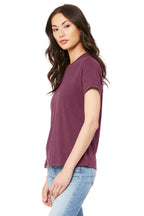 Maroon BELLA+CANVAS Women's Relaxed Jersey Short Sleeve Tee. BC6400