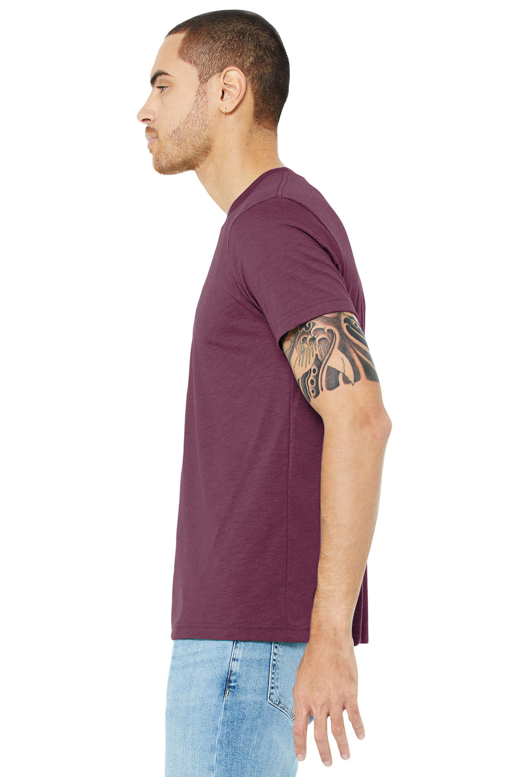 Maroon TB BELLA+CANVAS Unisex Triblend Short Sleeve Tee. BC3413