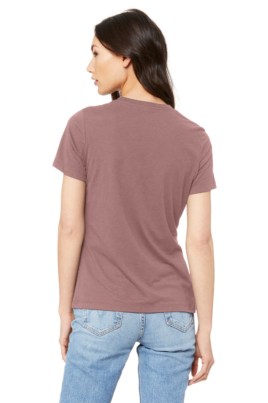 Mauve BELLA+CANVAS Women's Relaxed Jersey Short Sleeve Tee. BC6400