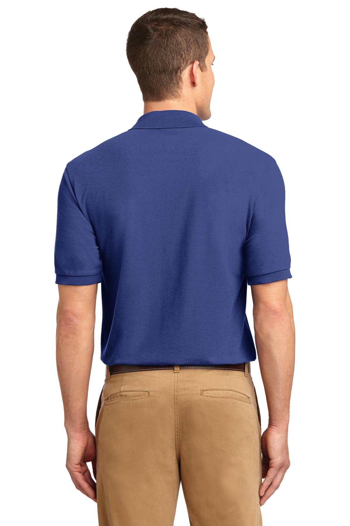Med. Blue Port Authority Silk Touch Polo K500