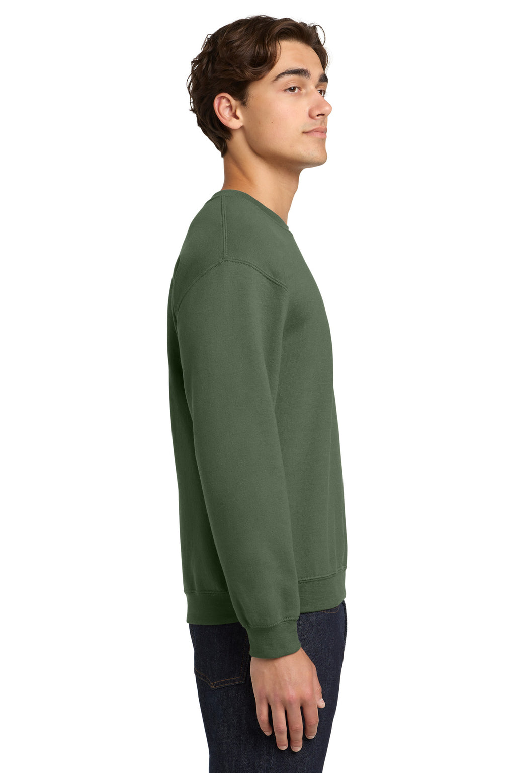 Military Green Gildan Heavy Blend Crewneck Sweatshirt. 18000