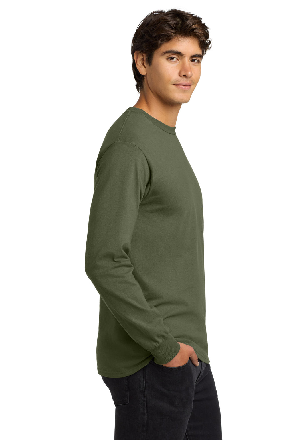 Military Green Gildan - Ultra Cotton 100% US Cotton Long Sleeve T-Shirt. G2400