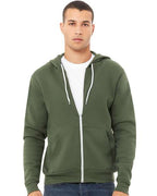 Military Green Sponge Fleece Full-Zip Hoodie - 3739