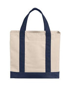 Nat/DeepBk Port Authority Cotton Canvas Two-Tone Tote BG429