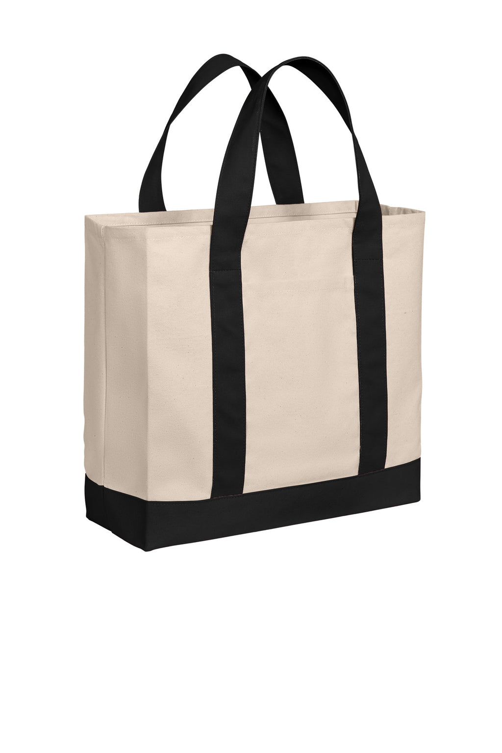 Nat/DeepBk Port Authority Cotton Canvas Two-Tone Tote BG429