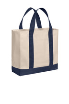 Nat/RvBlNv Port Authority Cotton Canvas Two-Tone Tote BG429