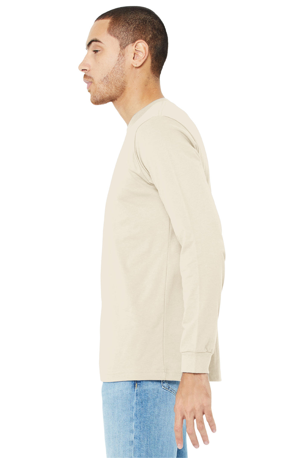 Natural BELLA+CANVAS Unisex Jersey Long Sleeve Tee. BC3501