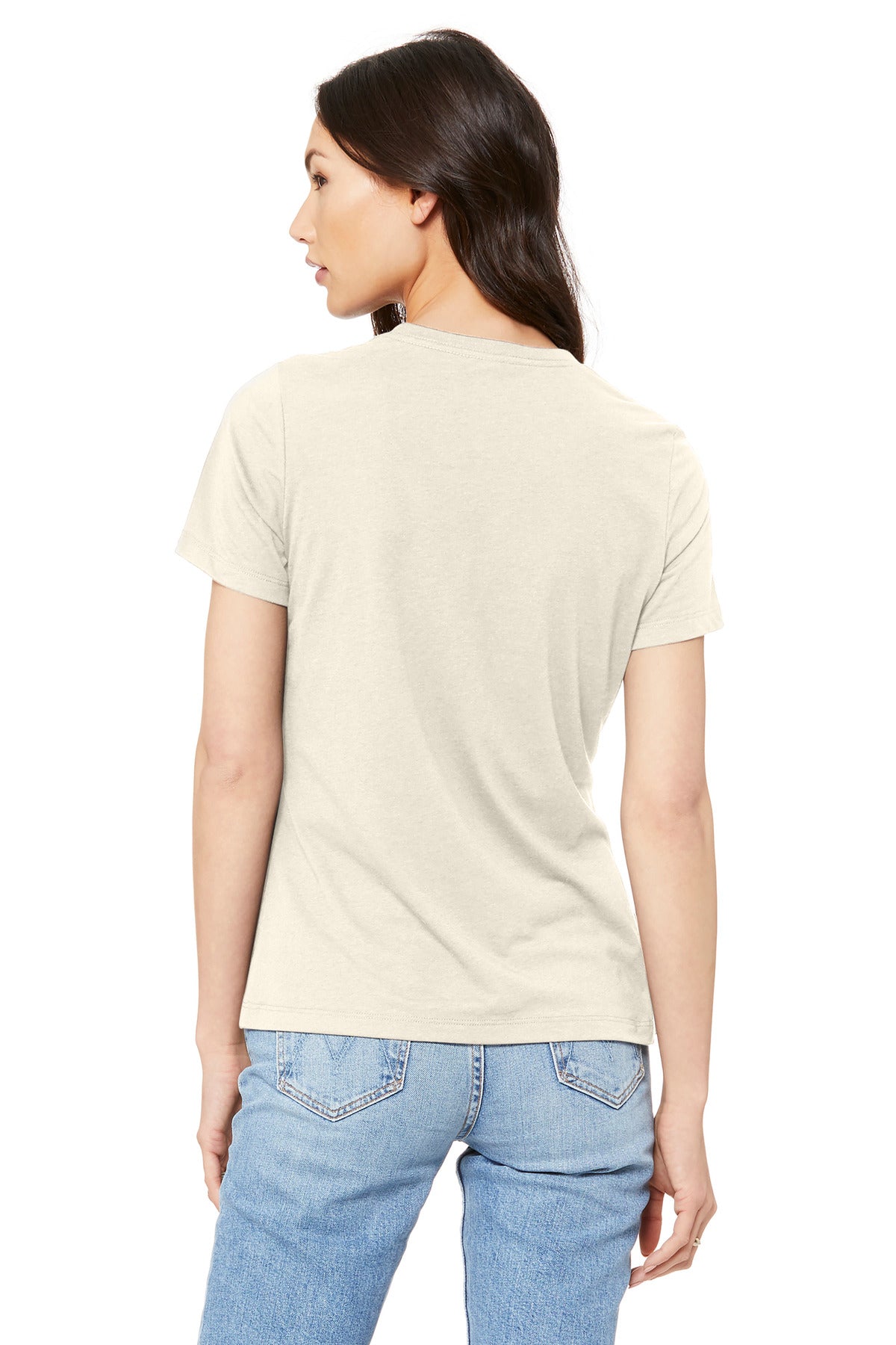 Natural BELLA+CANVAS Women's Relaxed Jersey Short Sleeve Tee. BC6400