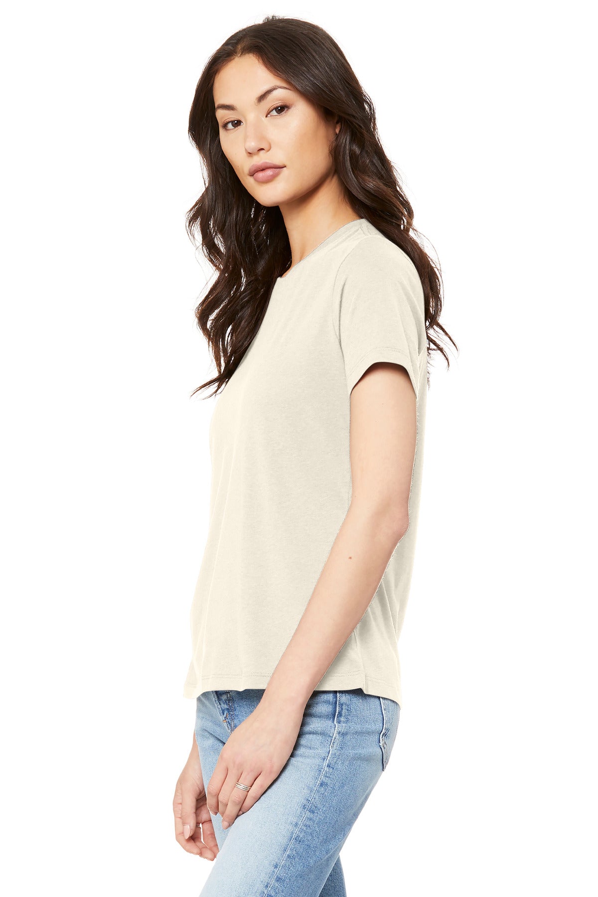 Natural BELLA+CANVAS Women's Relaxed Jersey Short Sleeve Tee. BC6400