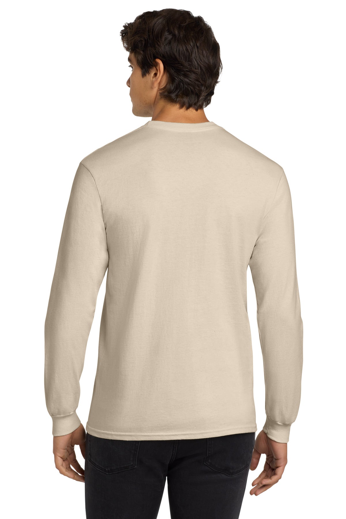 Natural Gildan - Ultra Cotton 100% US Cotton Long Sleeve T-Shirt. G2400