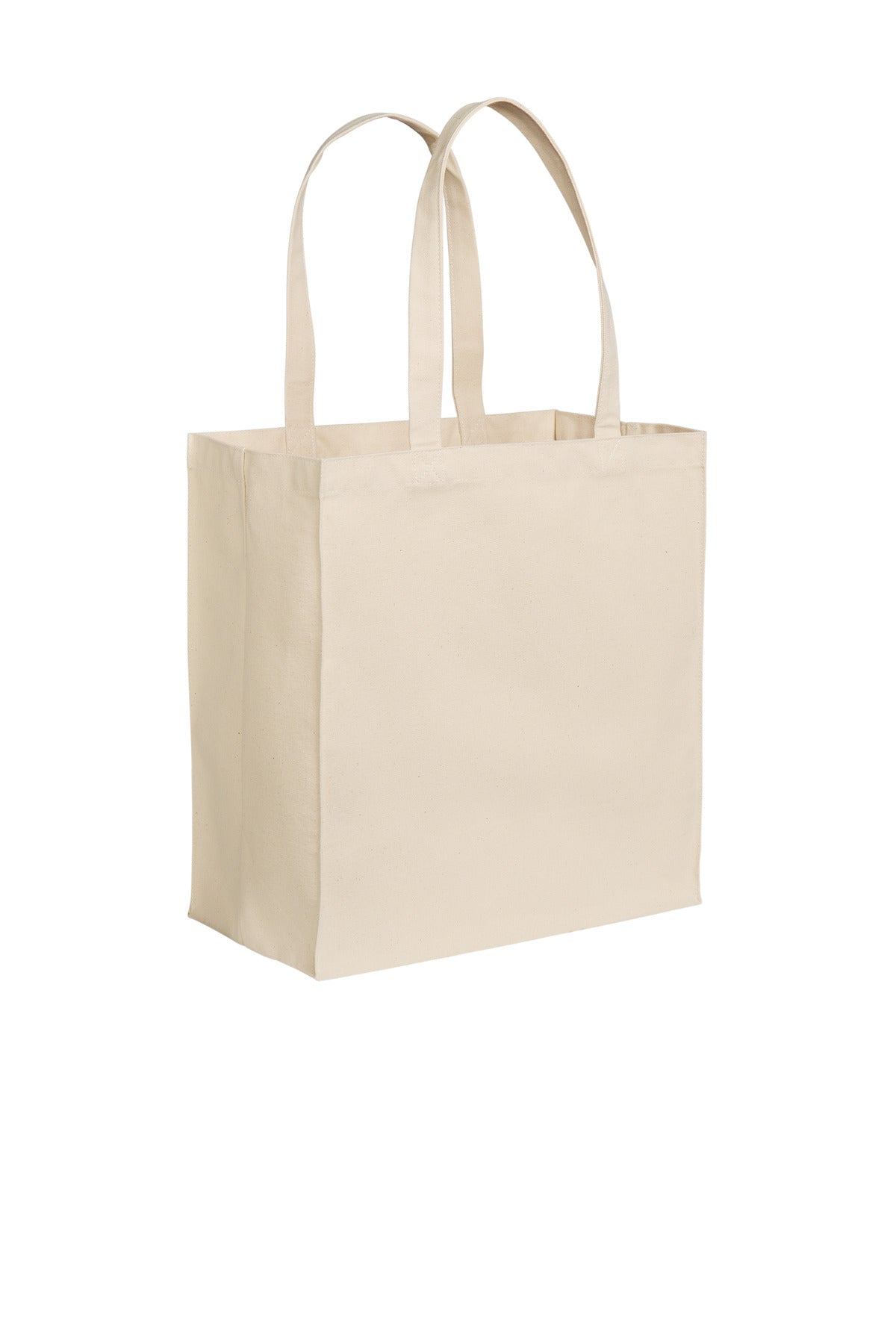 Natural Port Authority Cotton Canvas Over-the-Shoulder Tote BG426