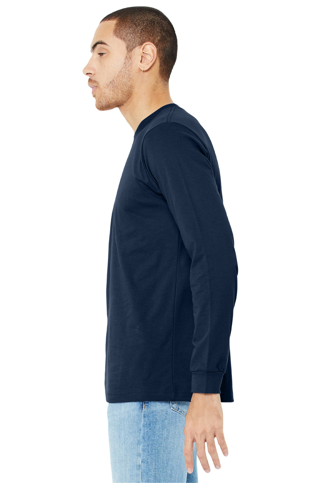 Navy BELLA+CANVAS Unisex Jersey Long Sleeve Tee. BC3501