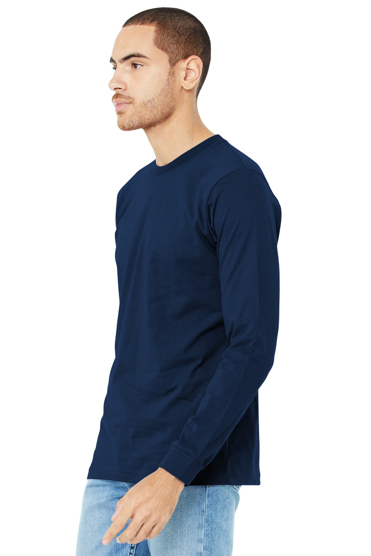 Navy BELLA+CANVAS Unisex Jersey Long Sleeve Tee. BC3501