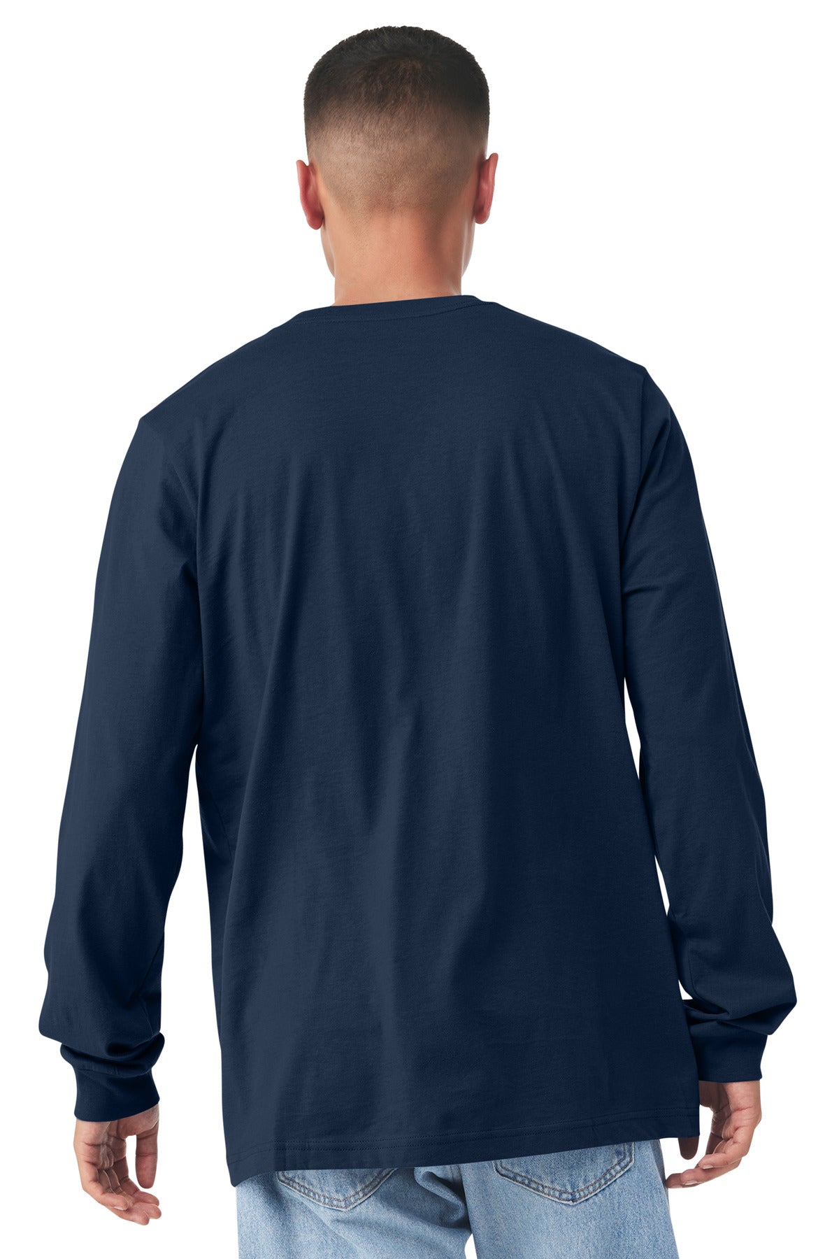 Navy BELLA+CANVAS Unisex Jersey Long Sleeve Tee. BC3501