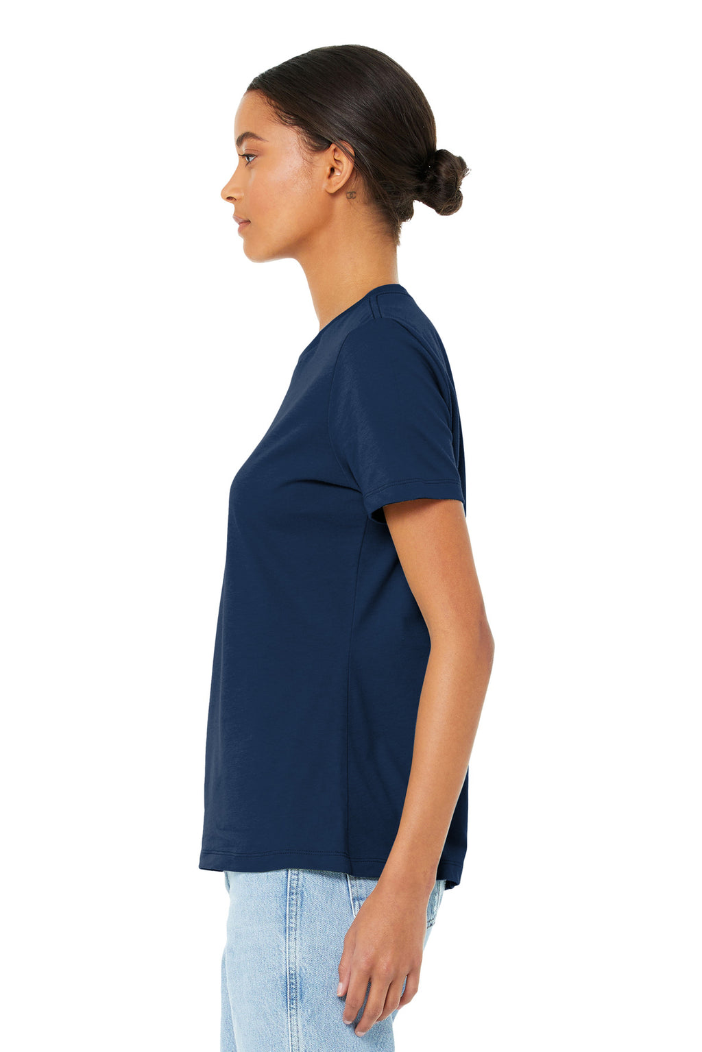 Navy BELLA+CANVAS Women's Relaxed Jersey Short Sleeve Tee. BC6400