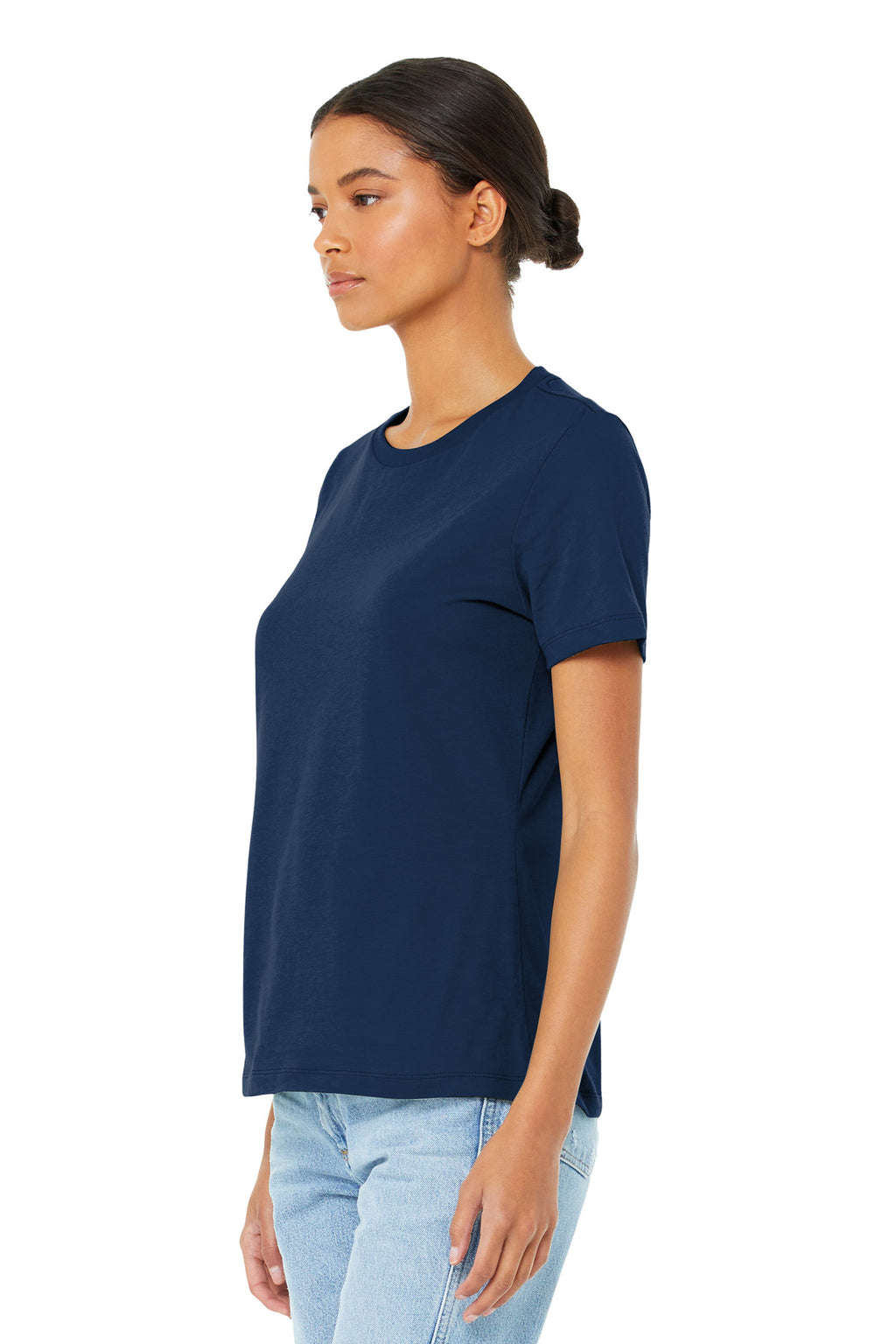 Navy BELLA+CANVAS Women's Relaxed Jersey Short Sleeve Tee. BC6400