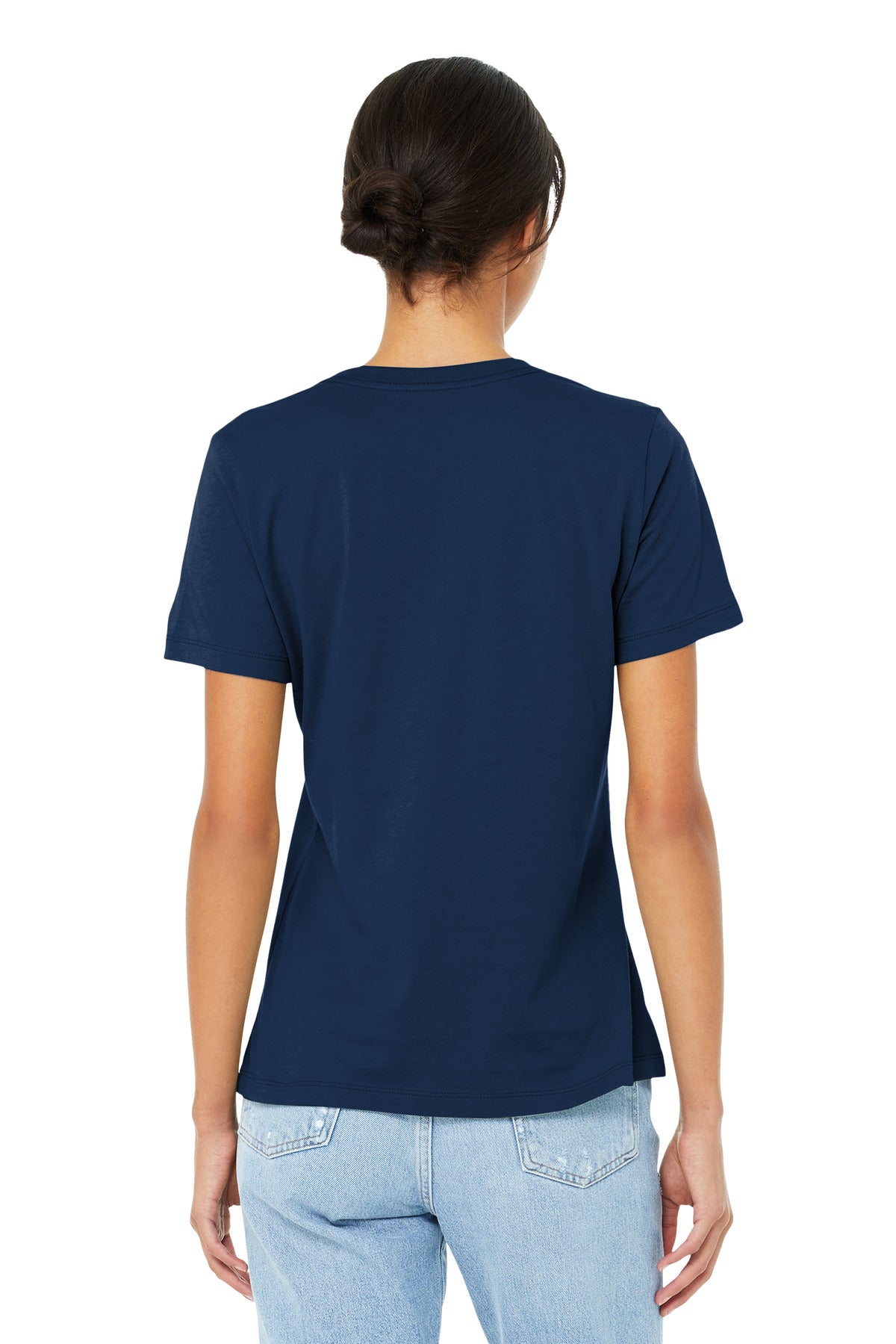 Navy BELLA+CANVAS Women's Relaxed Jersey Short Sleeve Tee. BC6400