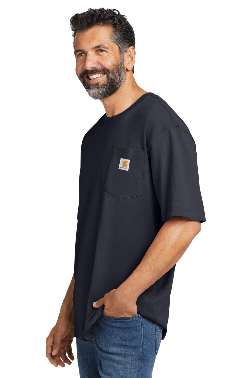 Navy Carhartt Workwear Pocket Short Sleeve T-Shirt. CTK87