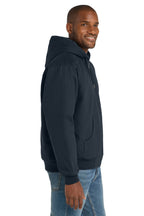Navy CornerStone - Duck Cloth Hooded Work Jacket. J763H