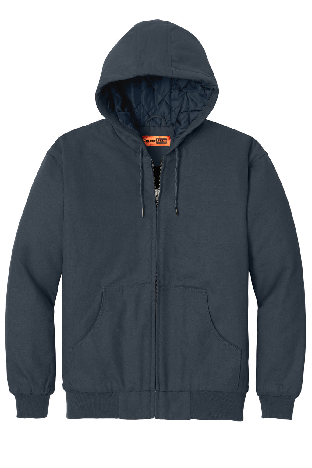 Navy CornerStone - Duck Cloth Hooded Work Jacket. J763H