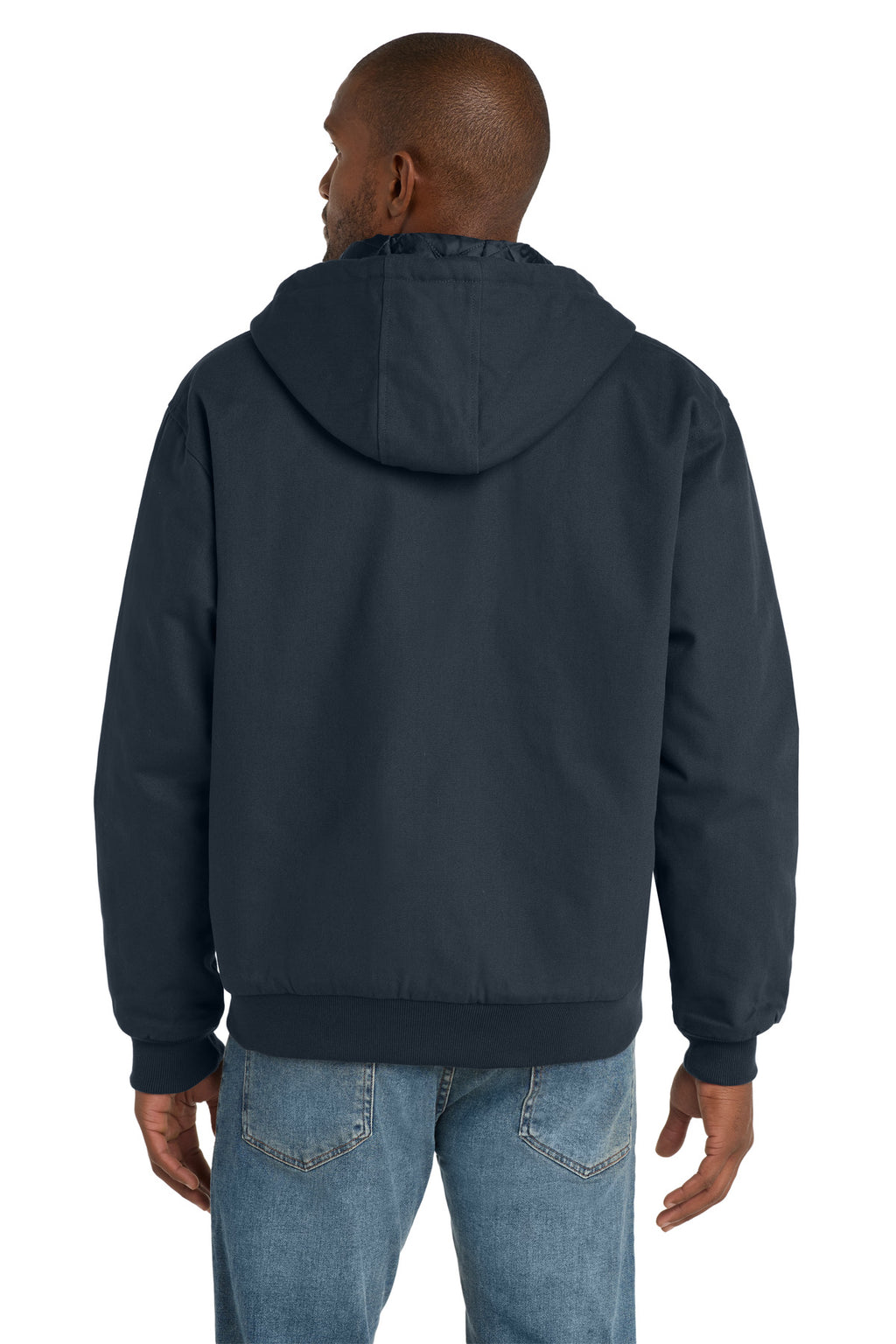 Navy CornerStone - Duck Cloth Hooded Work Jacket. J763H