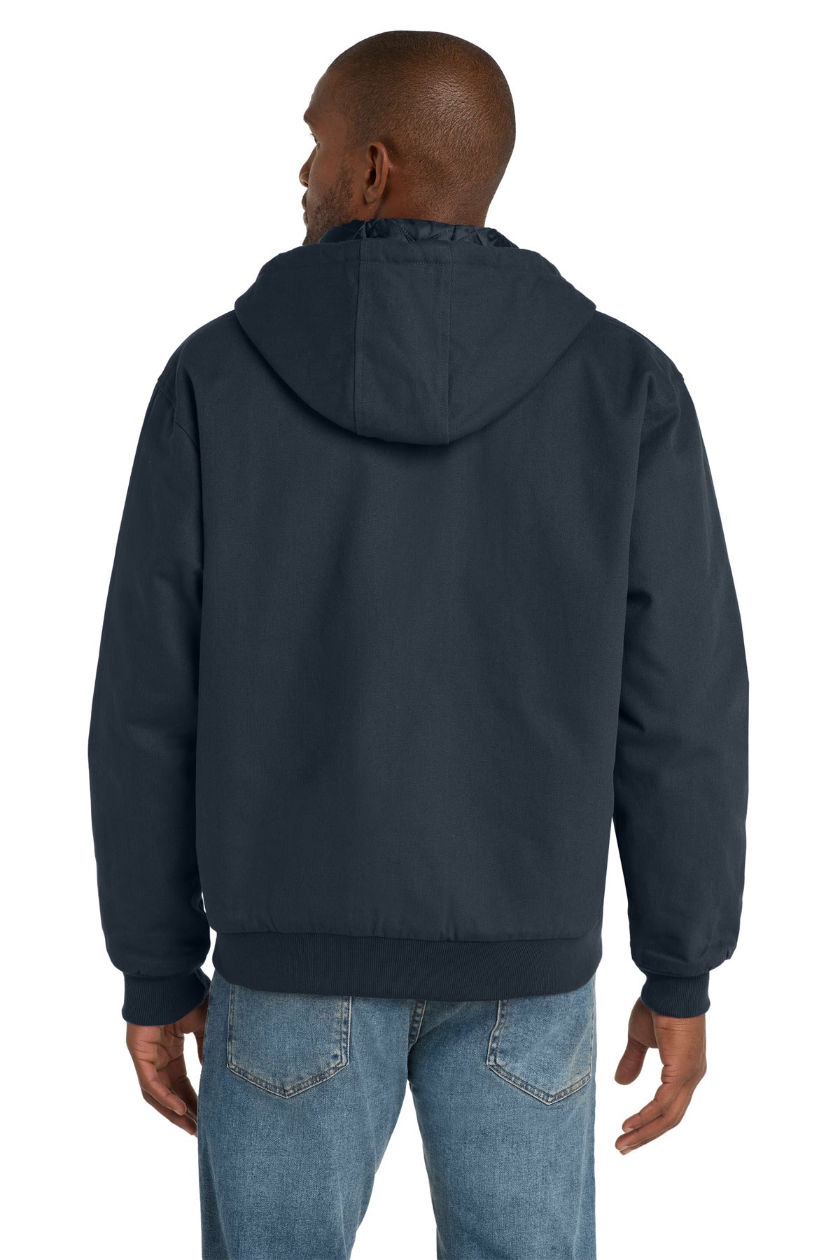 Navy CornerStone - Duck Cloth Hooded Work Jacket. J763H
