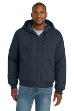 Navy CornerStone - Duck Cloth Hooded Work Jacket. J763H