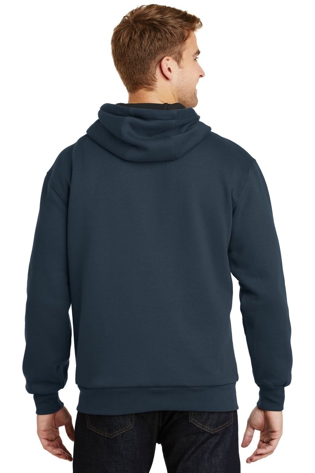 Navy CornerStone - Heavyweight Full-Zip Hooded Sweatshirt with Thermal Lining. CS620