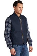 Navy CornerStone Washed Duck Cloth Vest. CSV40