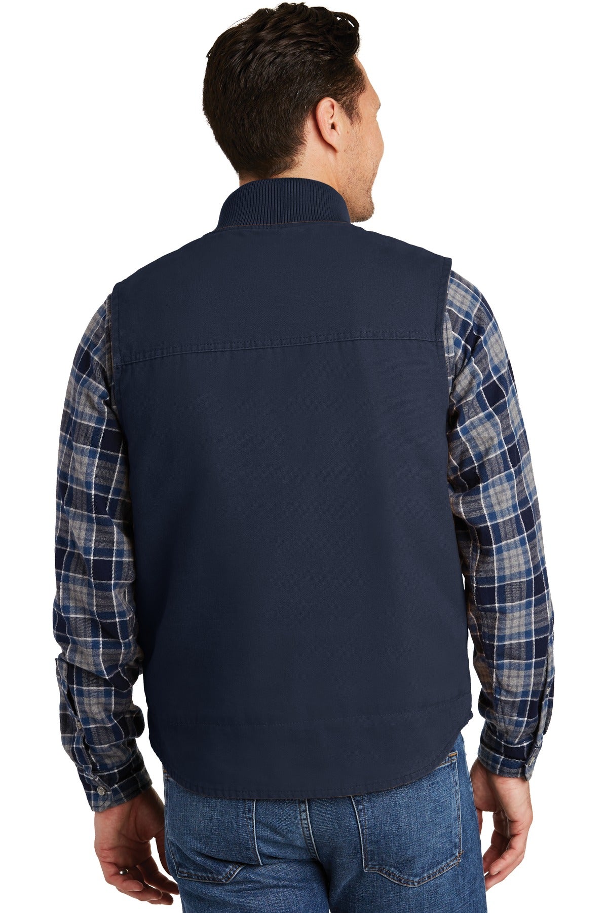 Navy CornerStone Washed Duck Cloth Vest. CSV40