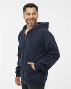 Navy Crossfire Heavyweight Power Fleece Hooded Jacket with Thermal Lining - 7033
