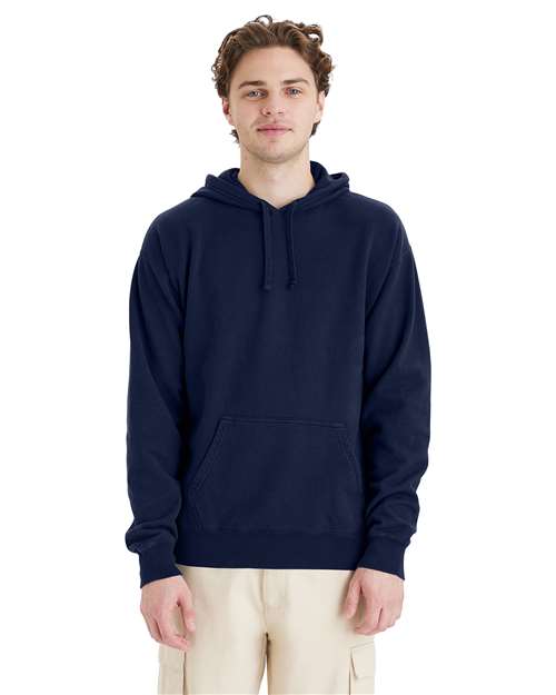 Navy Garment-Dyed Hooded Sweatshirt - GDH450