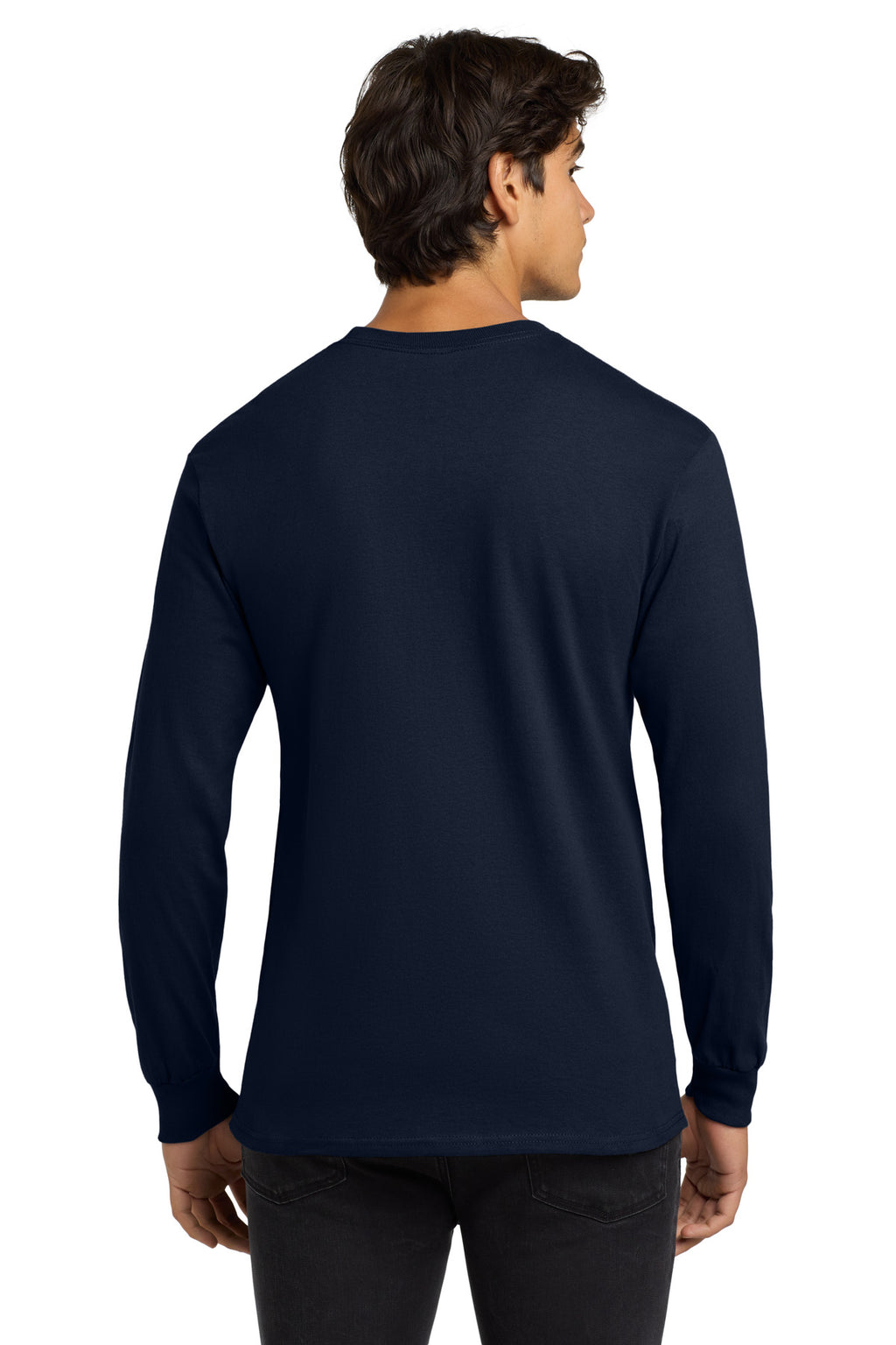 Navy Gildan - Ultra Cotton 100% US Cotton Long Sleeve T-Shirt. G2400