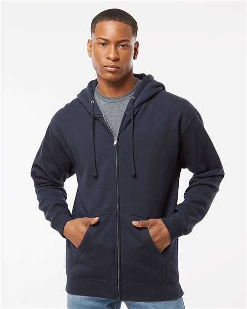 Navy Heavyweight Full-Zip Hooded Sweatshirt - IND4000Z