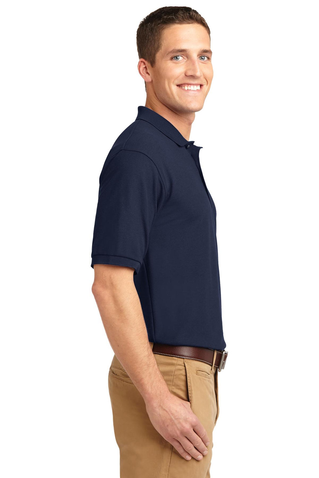 Navy Port Authority Silk Touch Polo K500