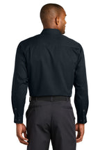 NavyBlue CornerStone Long Sleeve Select Ripstop Shirt CSW174