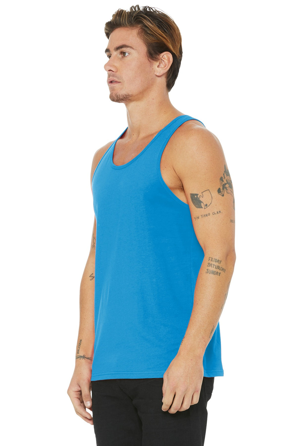Neon Blue BELLA+CANVAS Unisex Jersey Tank. BC3480