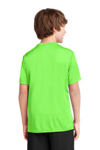 Neon Green Port & Co Youth Performance Tee. PC380Y