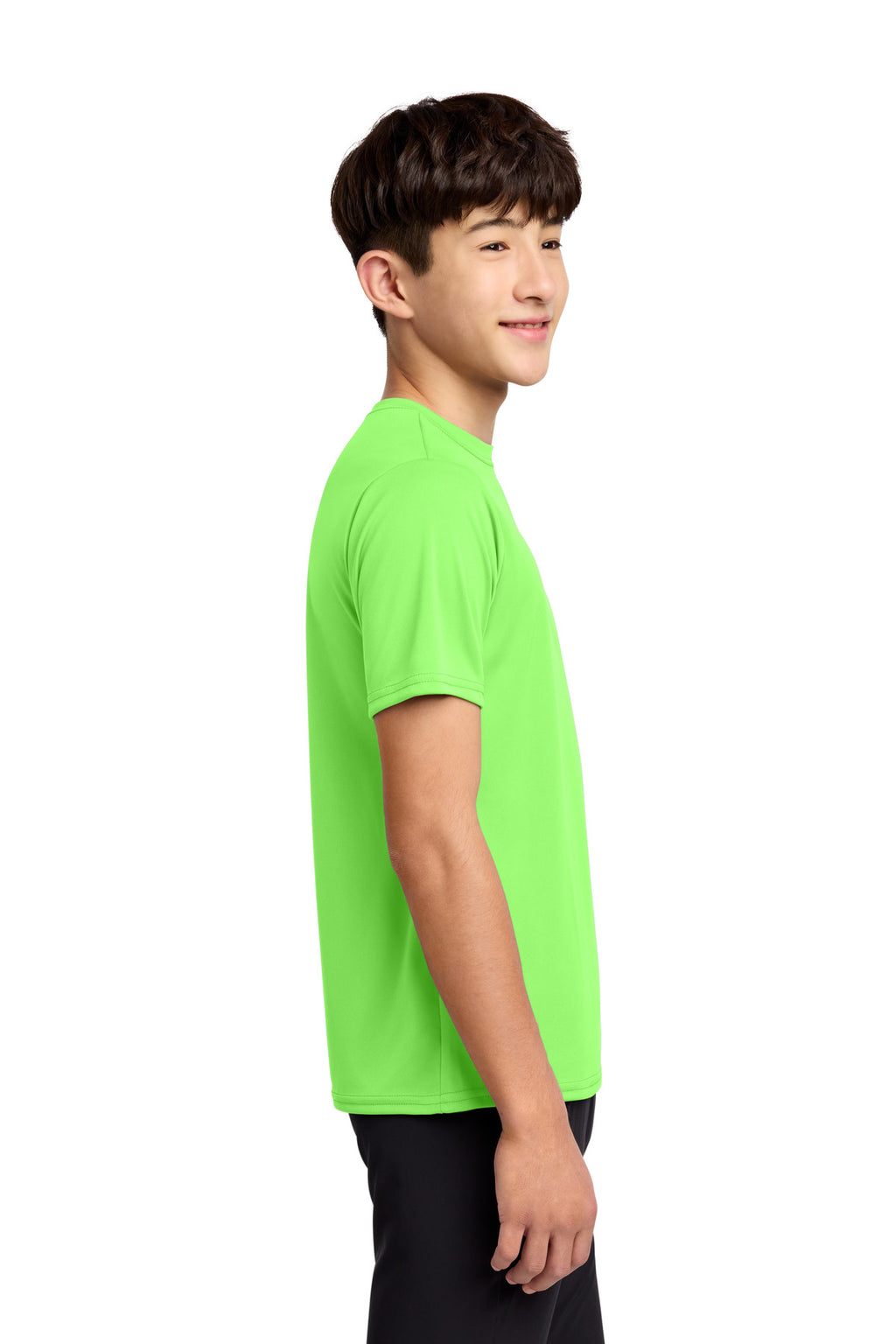 Neon Green Port & Co Youth Performance Tee. PC380Y