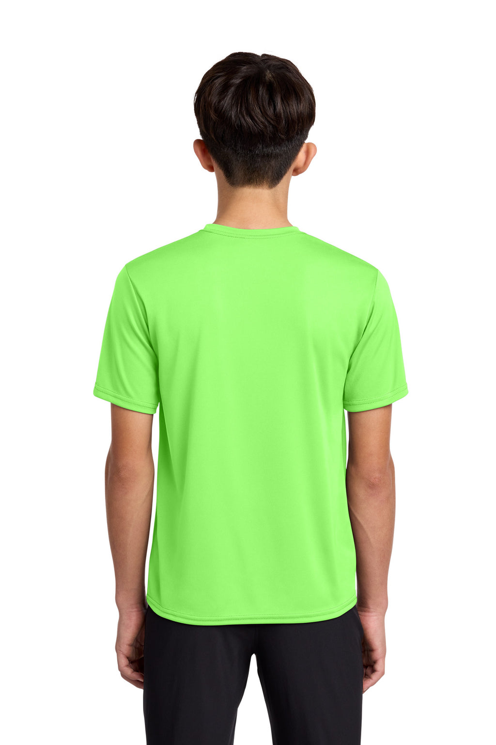 Neon Green Port & Co Youth Performance Tee. PC380Y