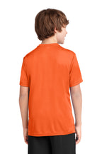 Neon Orange Port & Co Youth Performance Tee. PC380Y
