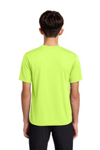 Neon Yellow Port & Co Youth Performance Tee. PC380Y