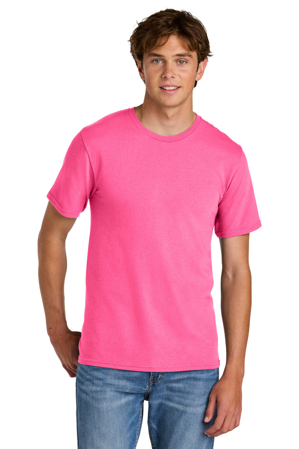 NeonPink Port & Co Easy Cotton Tee PC43